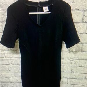 CAbi Black Sheath Mini Dress V-Neck Short Sleeve